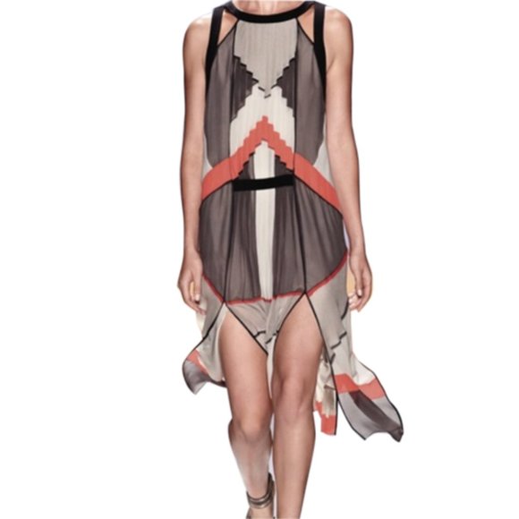 BCBG Runway Dietrich Pleated Silk Dress (New) - Picture 3 of 7